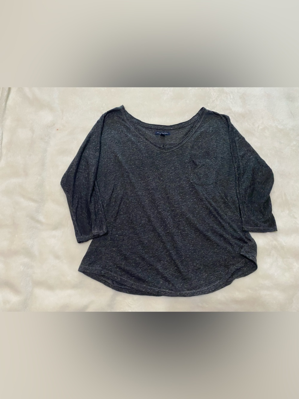American Eagle Outfitters Heather Charcoal Gray Scoop Neck Tee